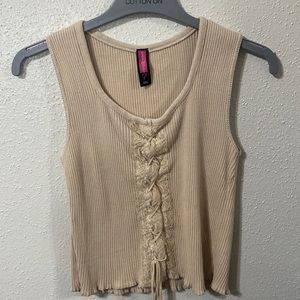 Say what Top
Color: Beige
Size: Small/Medium